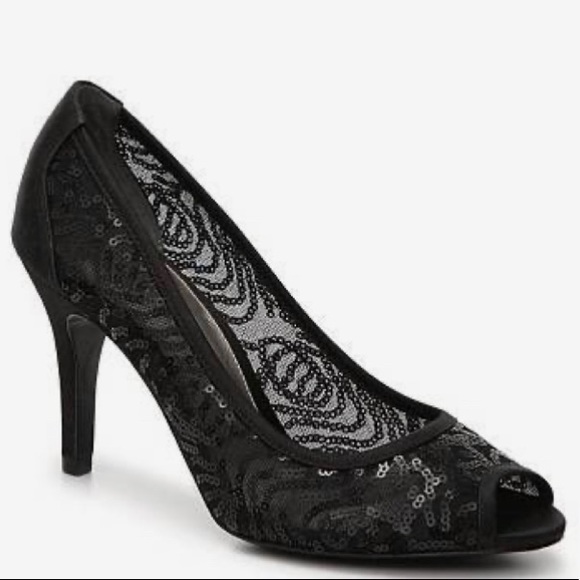 Adrianna Papell Shoes - Adrianna Papell Felicia Sequin Peep Toe, Black